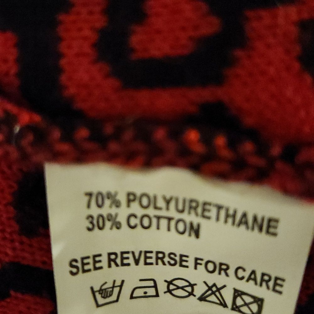 Romance Italy Red and Black Patterned Cardigan XL - Picture 10 of 10